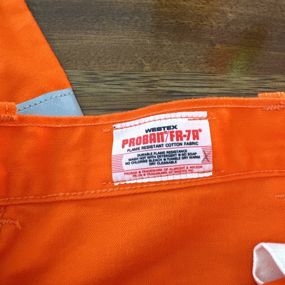 2 Pair Steel Grip Westex Indura FR Flame Resistant Orange Work Pants Mens 42x32 - Picture 4 of 5
